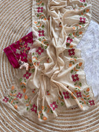 Saffron Shining Georgett Fabric Saree