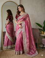 Very soft nd Elegant Rich look Fendy Sartin saree