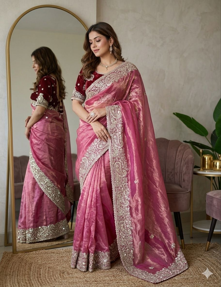 Very soft nd Elegant Rich look Fendy Sartin saree
