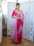 Soft Tebby Silk Pink Saree