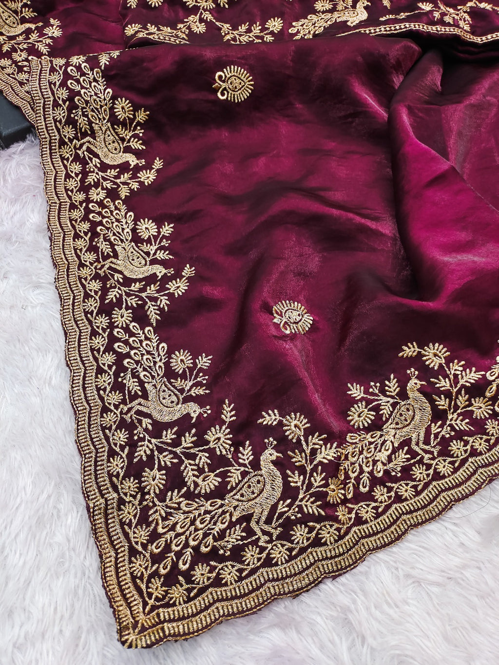 Heavy Fandy Satin Silk Saree