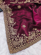 Heavy Fandy Satin Silk Saree