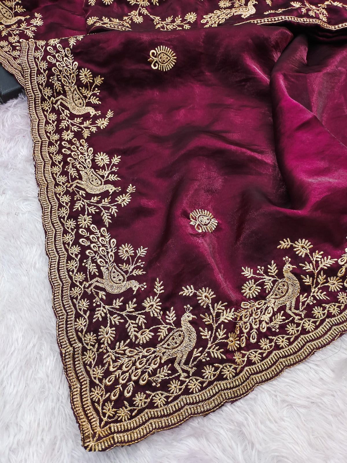 Heavy Fandy Satin Silk Saree