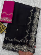 PARTY WEAR CRYSTAL SAREES