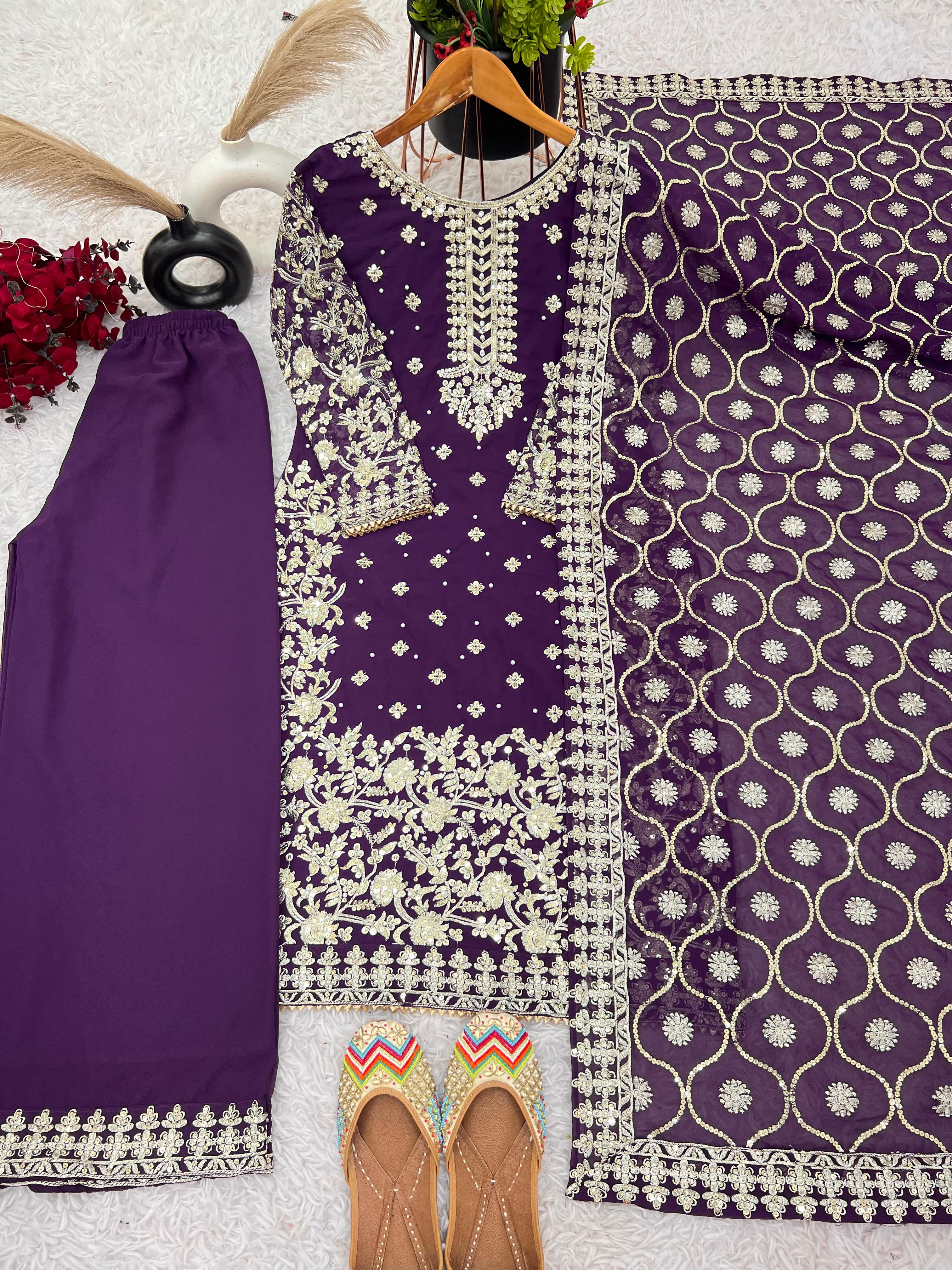 Party Wear Look Top-Plazzo