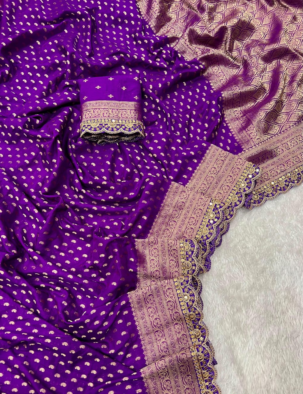 Pure Khaddi Georgette Designer Wedding Saree