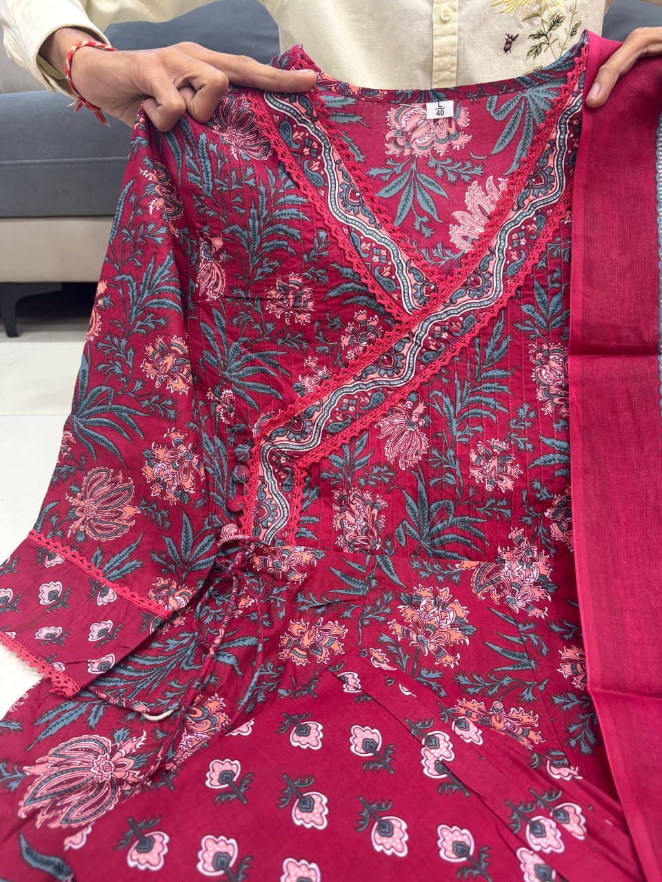 Original Jaipuri Cotton Anarkali Round Kurti