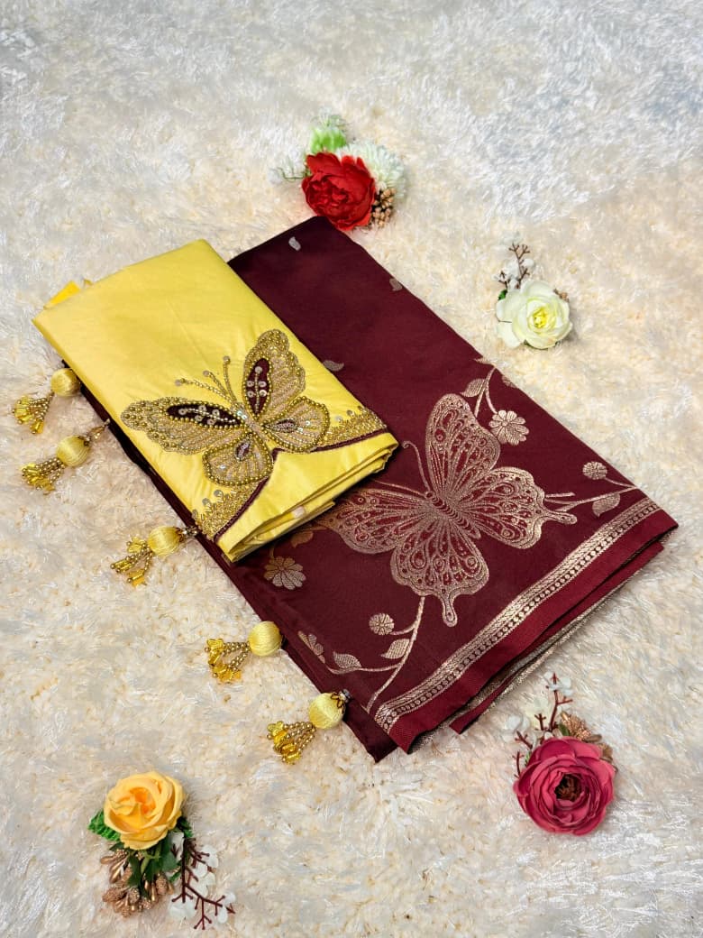 Premium Pure Soft Silk Paithani Butterfly Desgin Saree