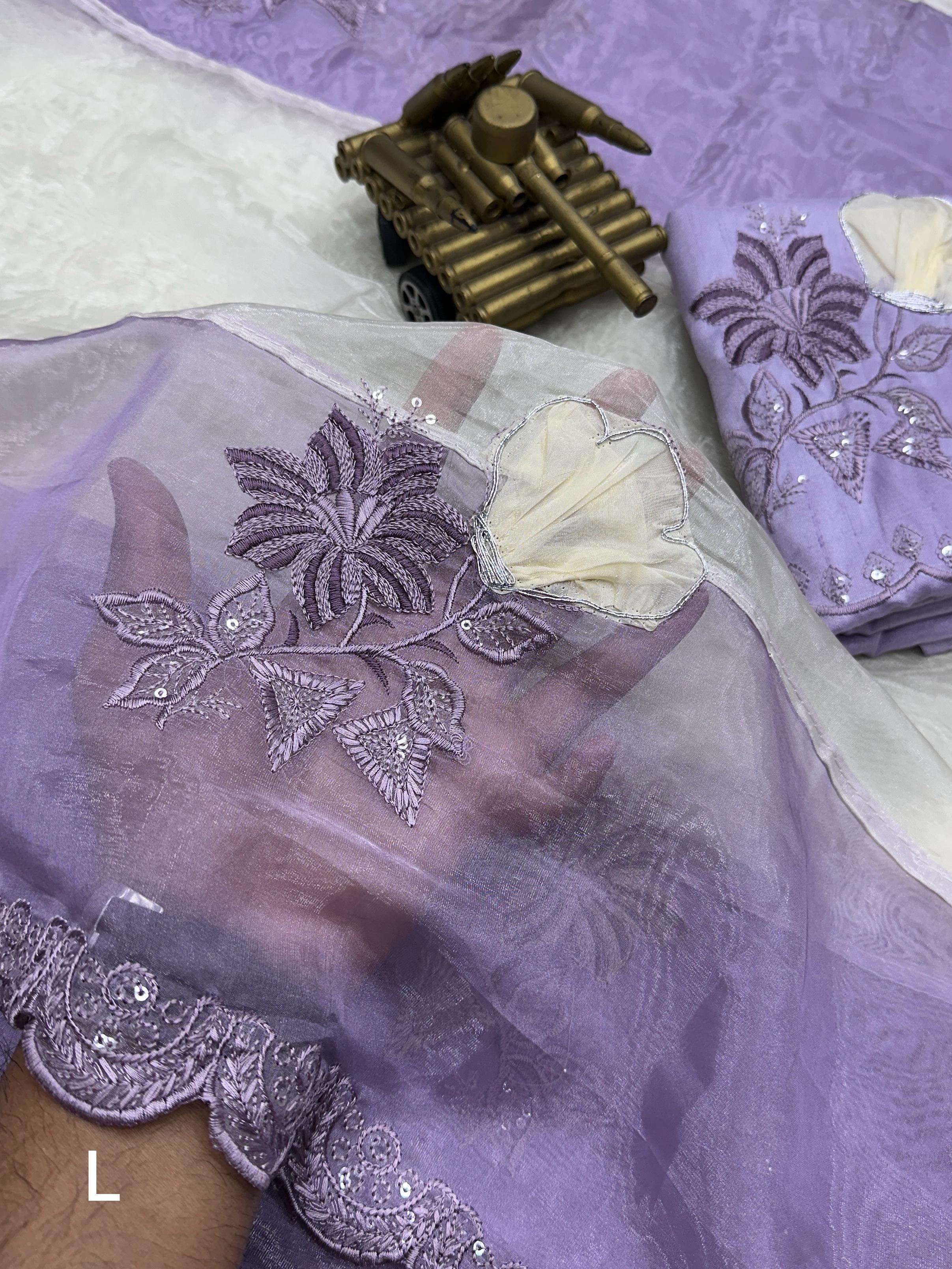 CRYSTAL ORGANZA SAREE