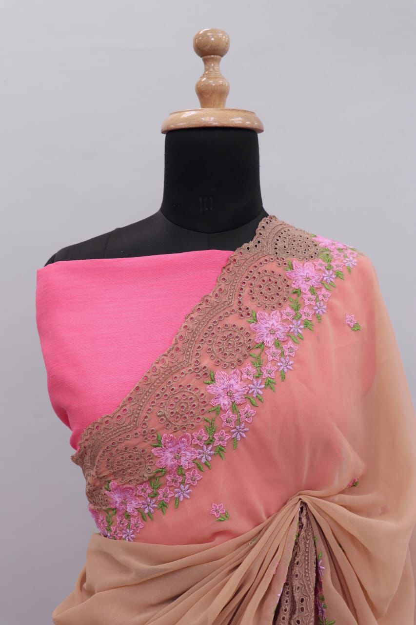 Embroidery Work Georgette Saree