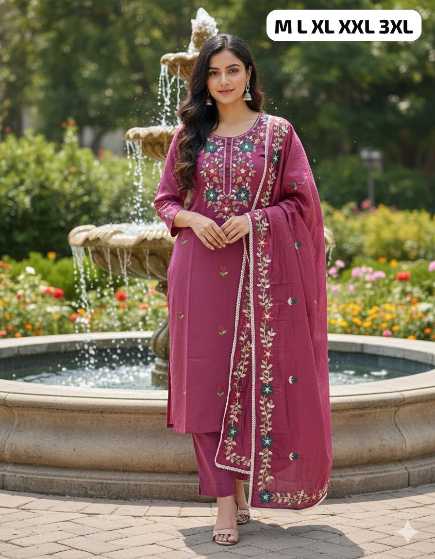 Premium Roman Silk Kurti Pent