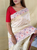 Soft Silk Saree in Pure White
