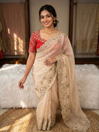 Rashmika Soft Rangoli two Tone Saree