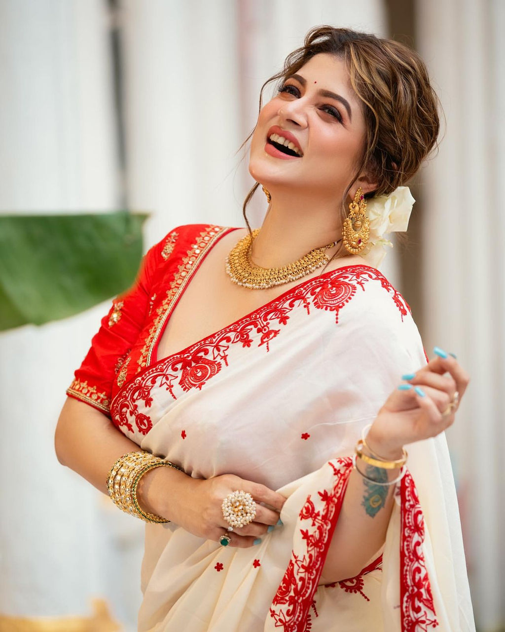 Soft Catonic Rangoli Silk Saree