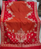 Pure Hand Dyeing Chainy Tissue Shimmer Saree