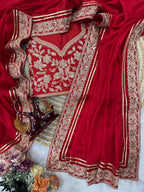 Soft Rangoli Silk Red Saree