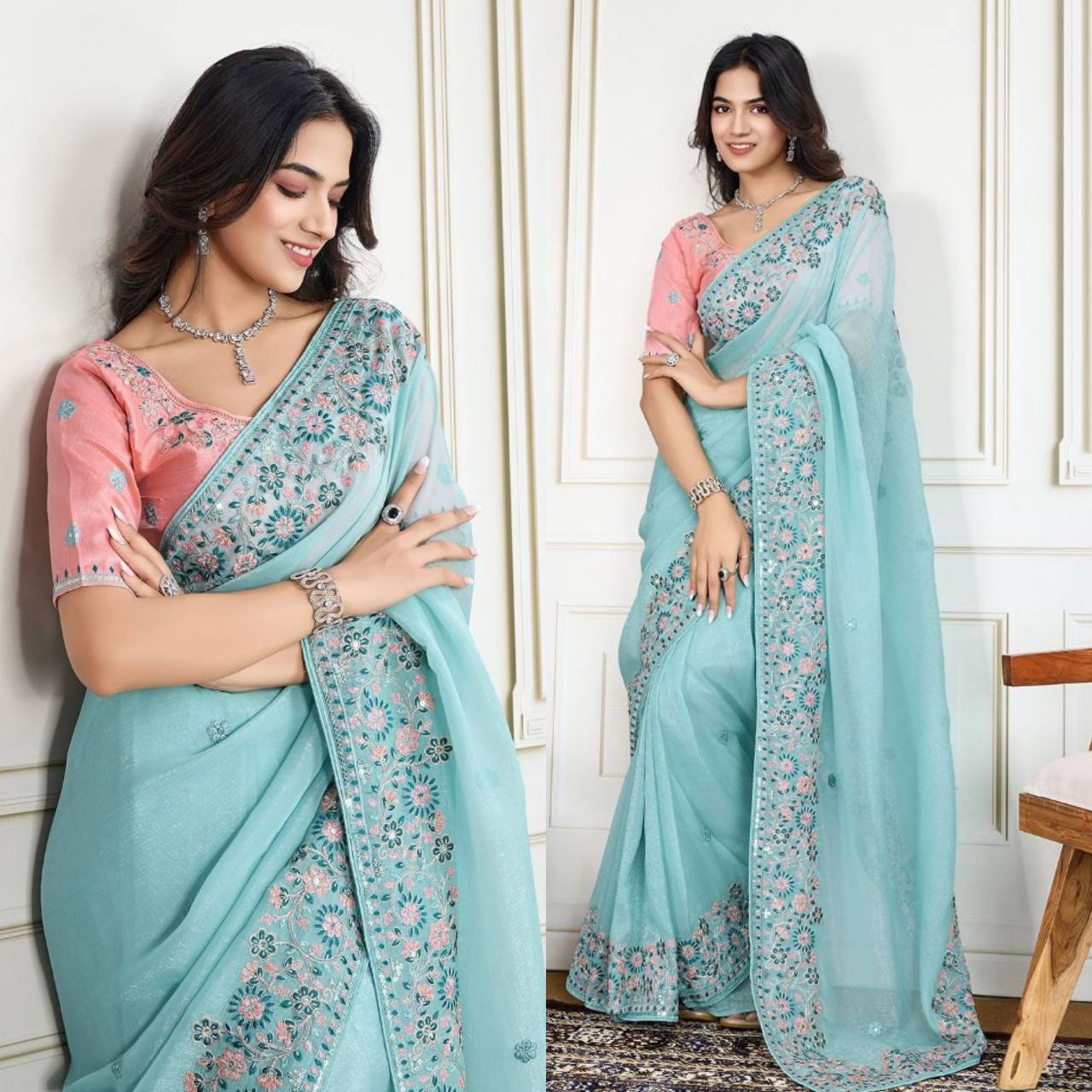 WEDDING WEAR GOREGETTE SAREE