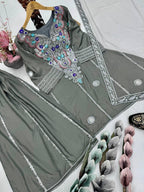 HEAVY NATURAL CREAP TOP SHARARA DUPATTA