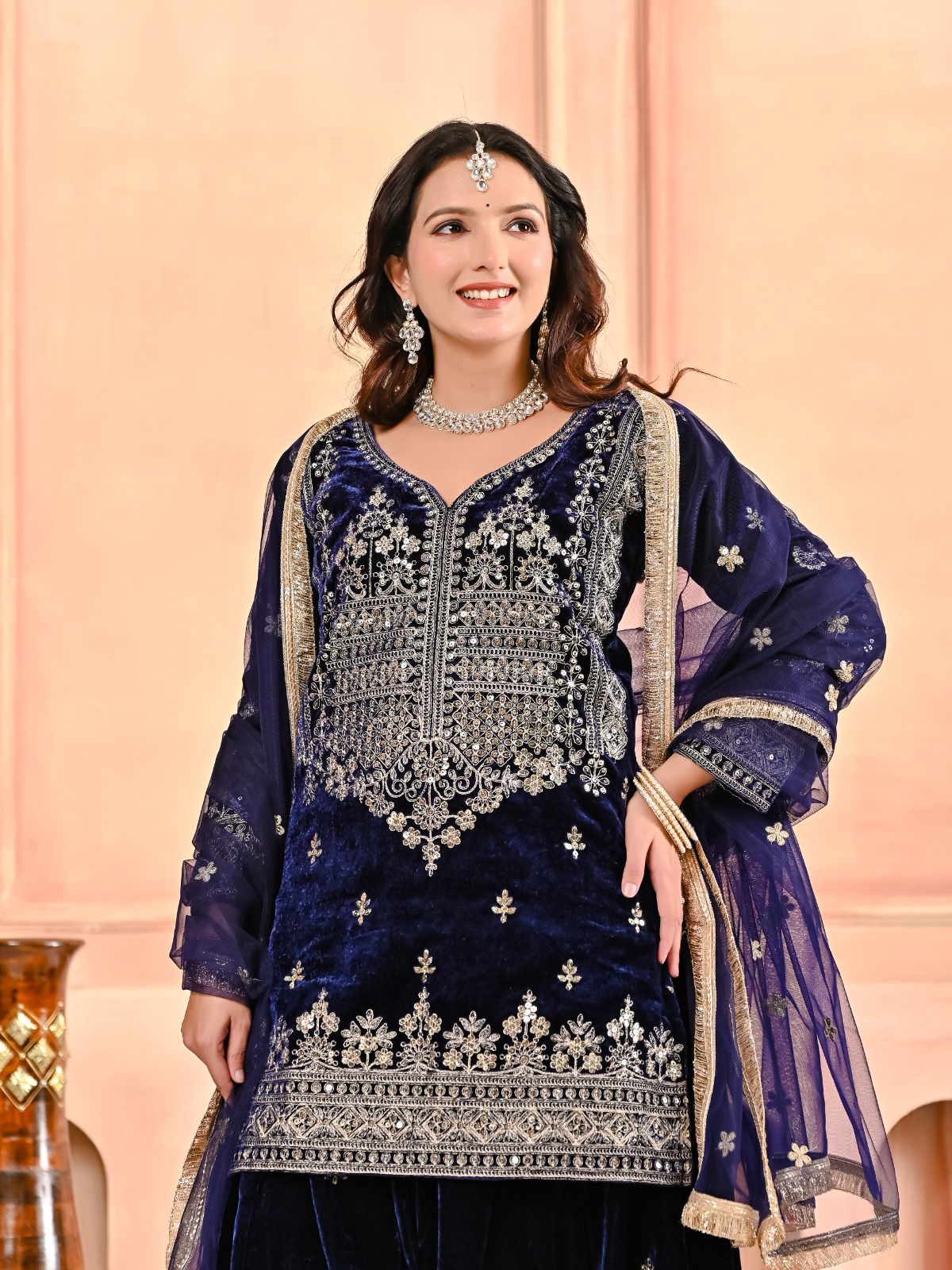 Designer Party Wear Look Top  Sharara Plazzo and Dupatta