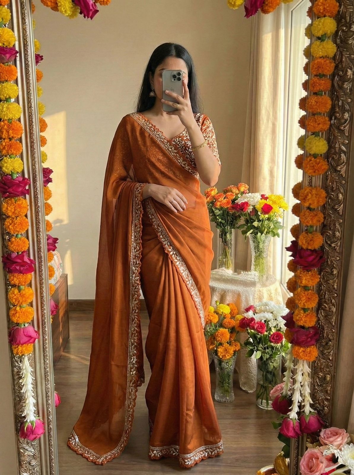 Soft pure Rangoli Silk Saree