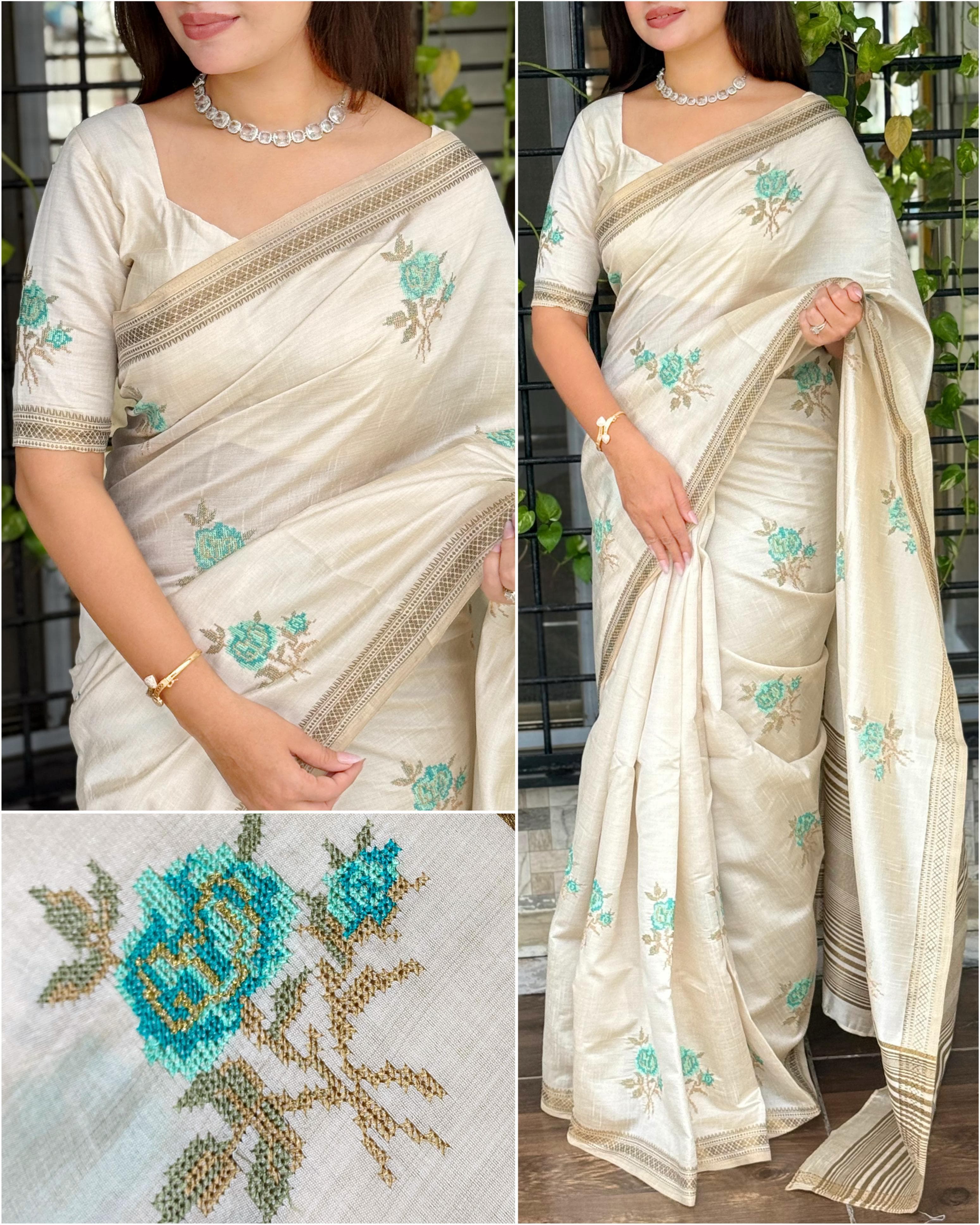 Pure Tusser Silk Saree