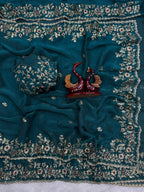 Frendy Chiffon Beautiful Sequence Saree Multicolore