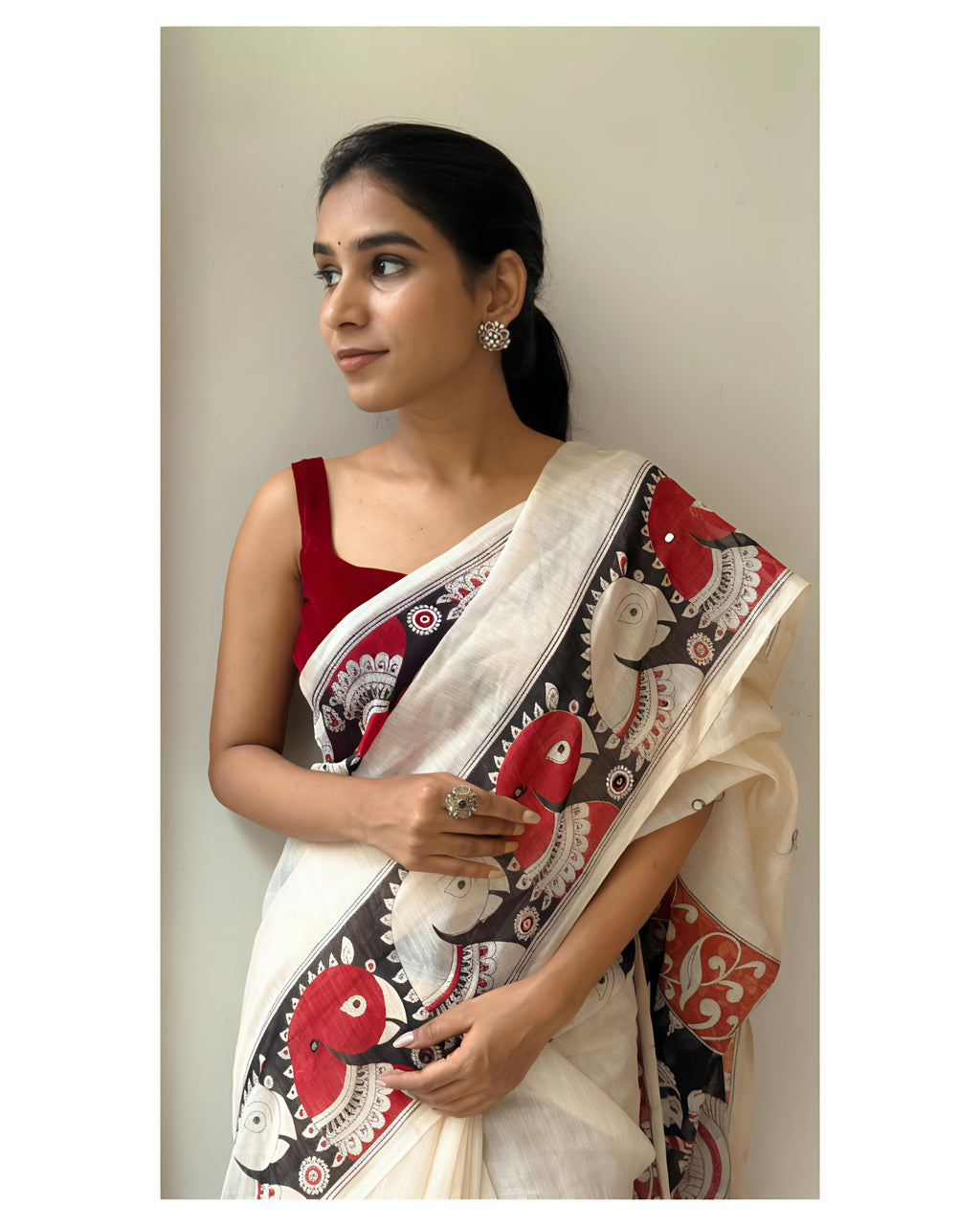 Heavy lilen digital print saree