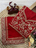 Soft Rangoli Silk Red Saree