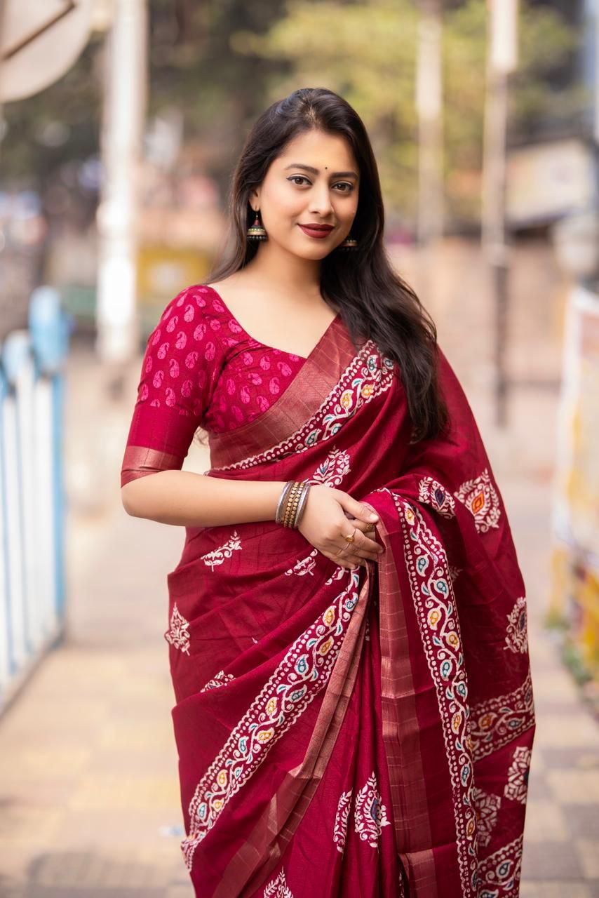 PRINED SAREE BEAUTIFUL COLOR