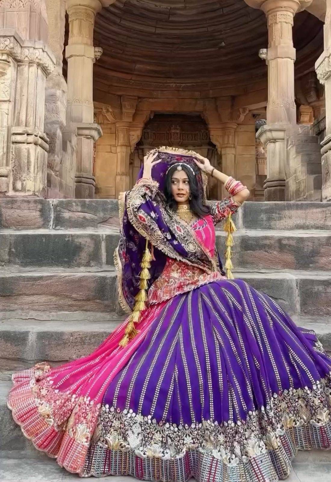 Fox Georgette Darbari Poshak Lahenga