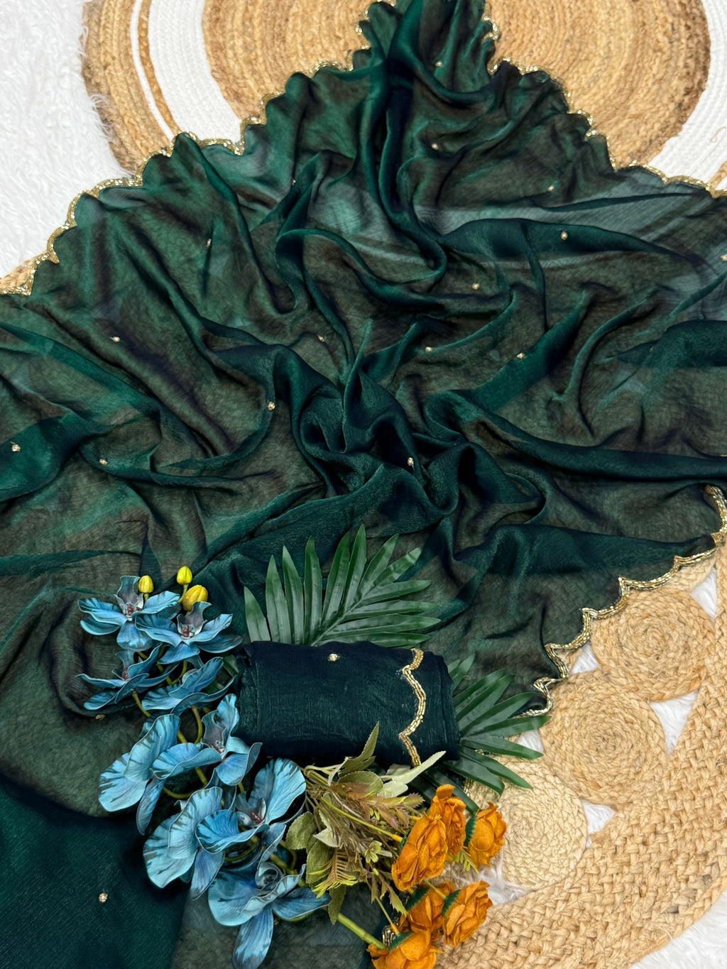 Space Chiffon Silk Saree