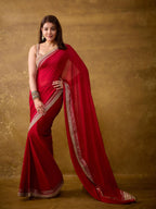 Soft Rangoli Silk Red Saree