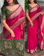 Princess Fandy Satin Work Blouse Saree