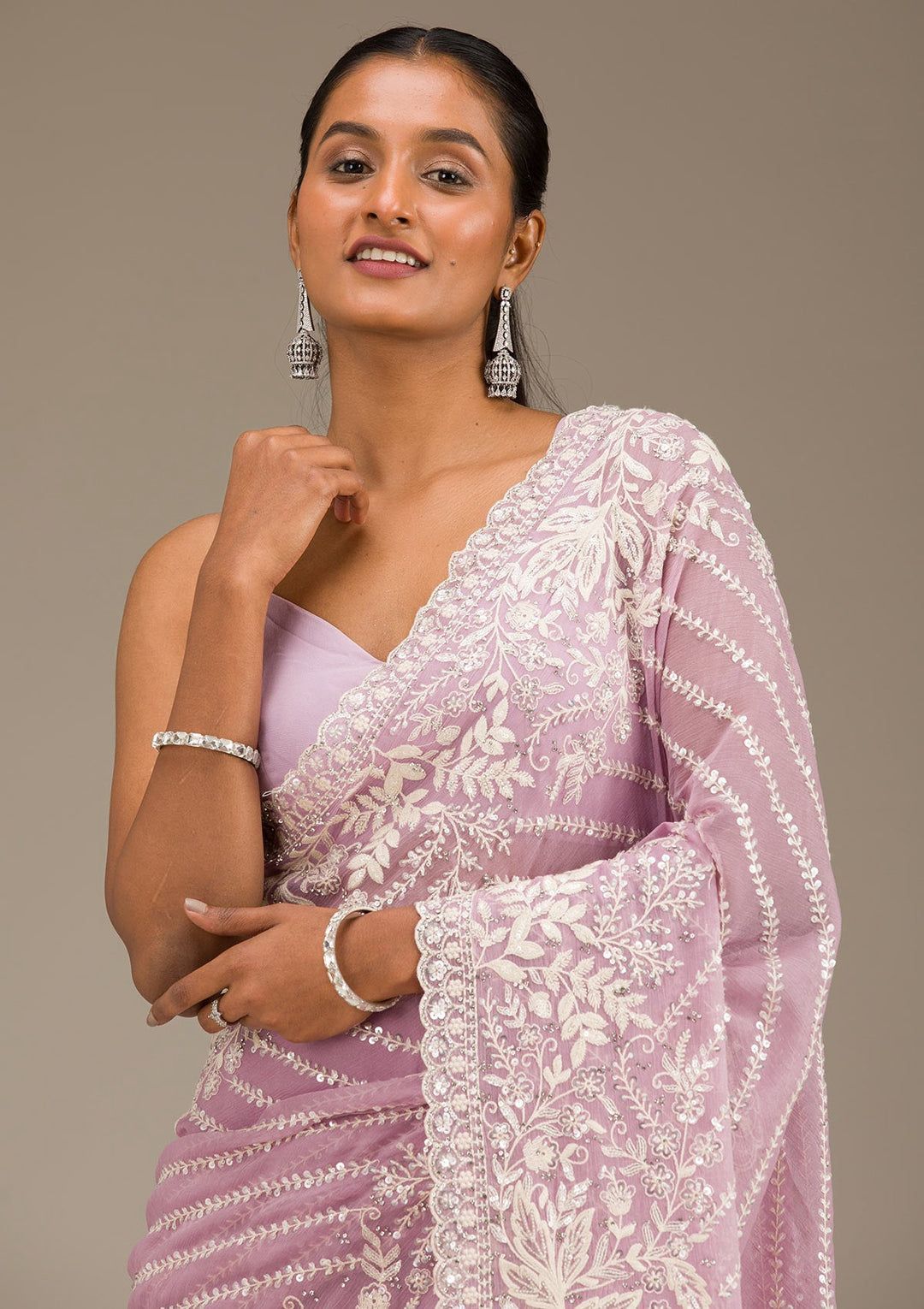Fox Georgette Sarees in soothing pastel tones