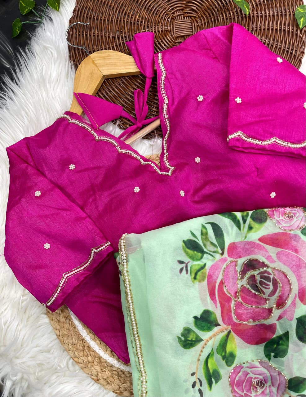 Georgette Green Saree