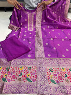 Sanvi - Purple Blended Paithani Silk Suit-Salwar
