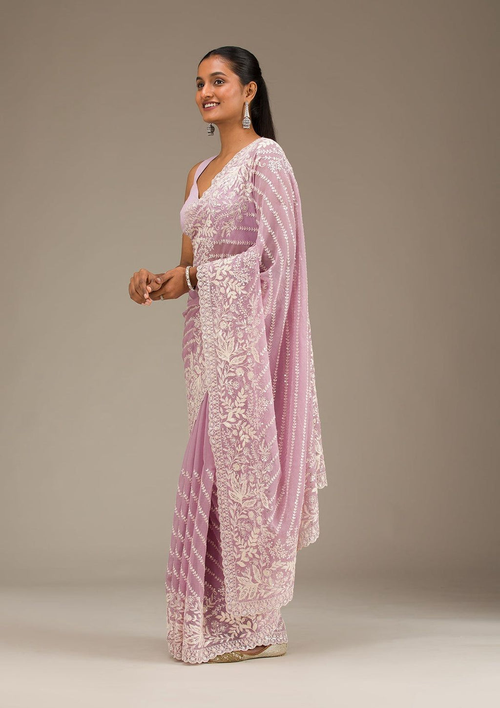 Fox Georgette Sarees in soothing pastel tones