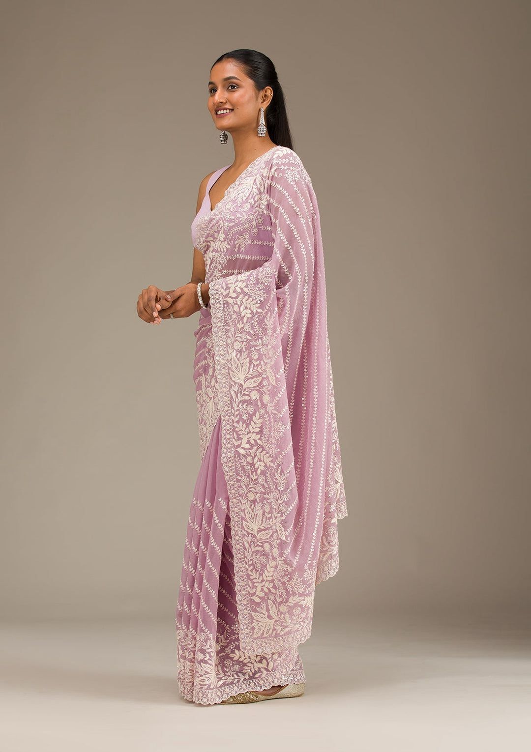 Fox Georgette Sarees in soothing pastel tones
