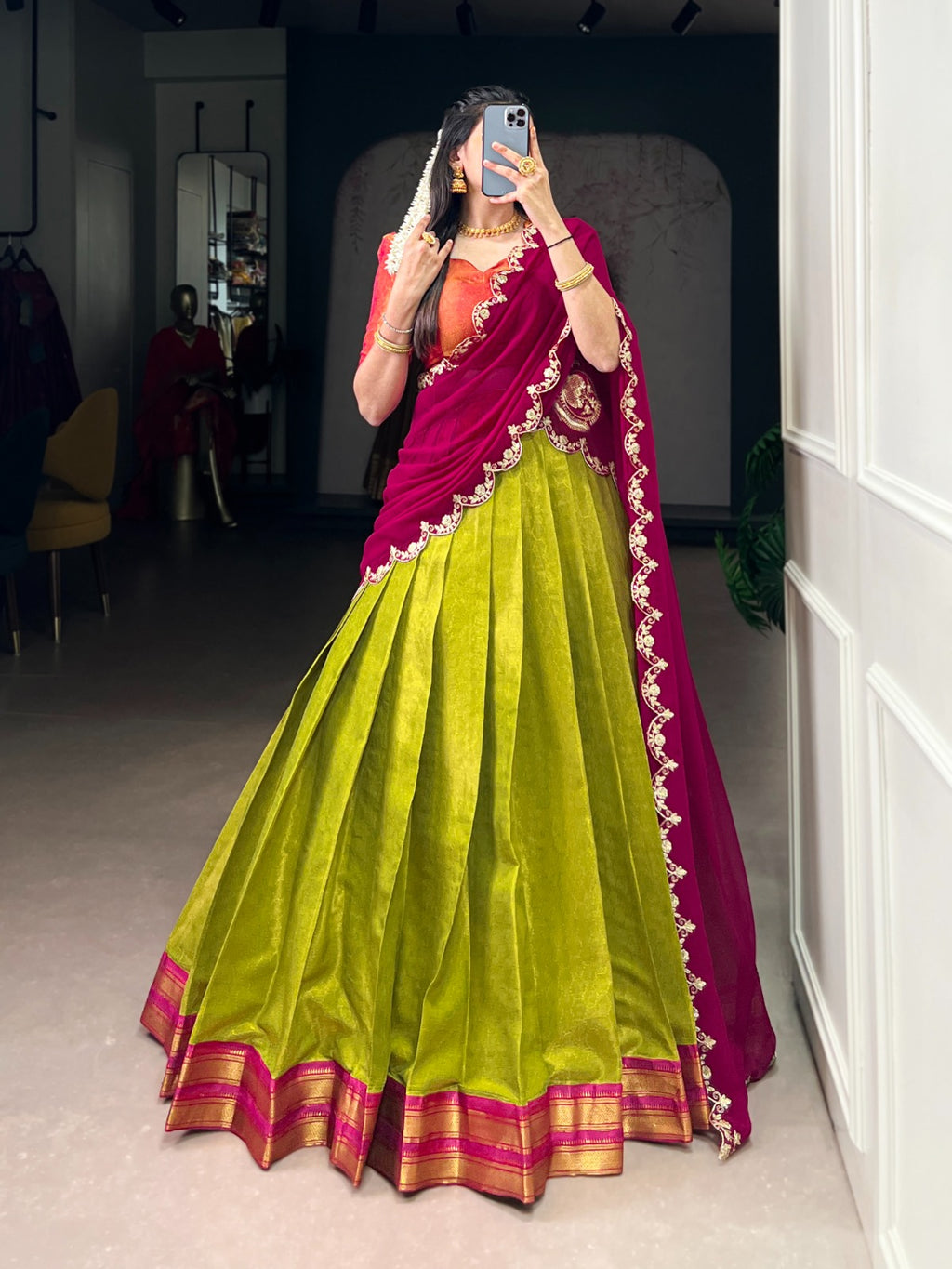 Kanchipuram Zari Weaving Lehenga