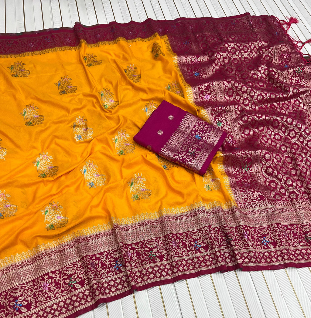 Pure Khaddi Crep Georgette Antique Colour Saree