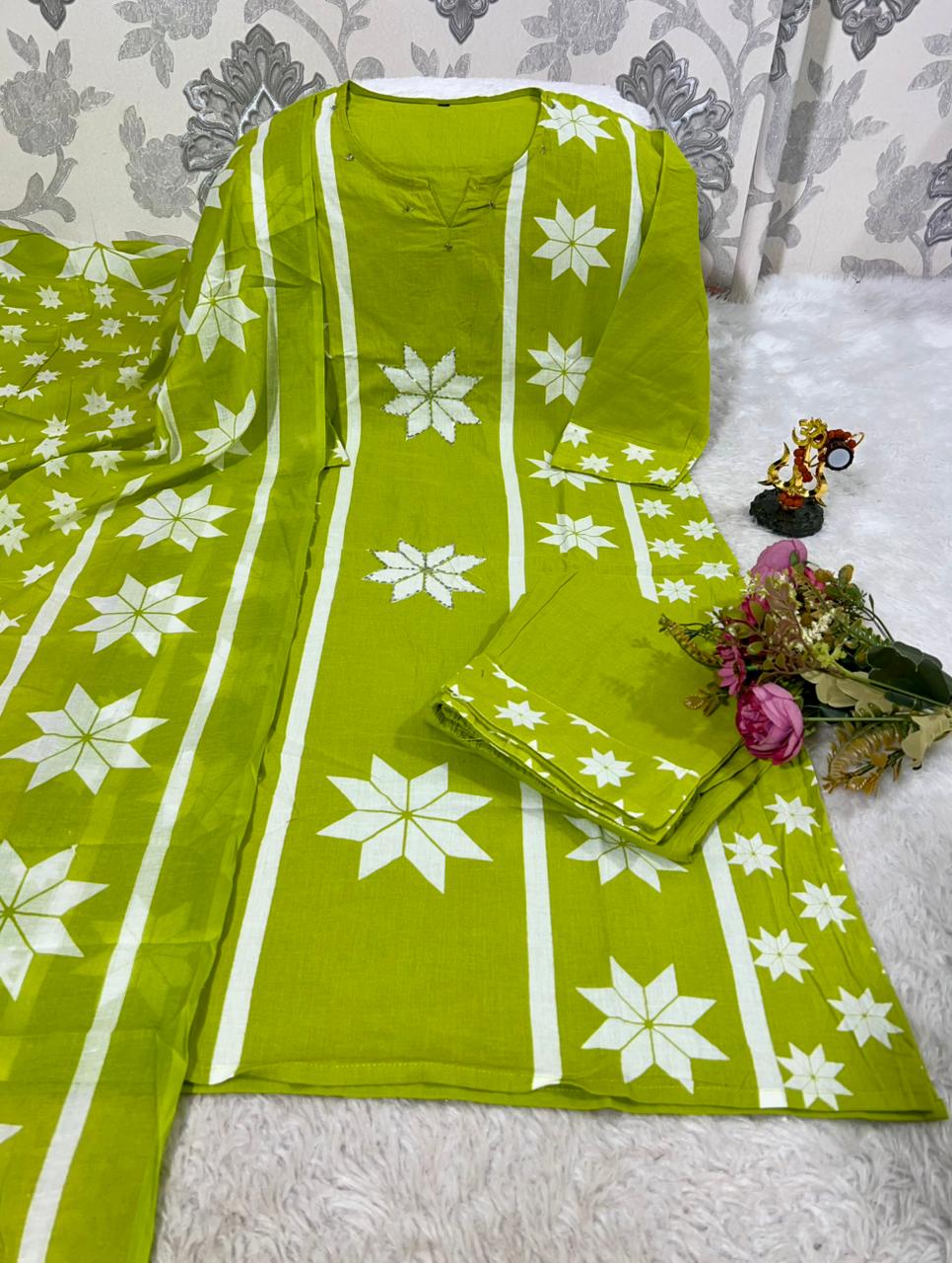 Kurti With Pent with Dupatta Set