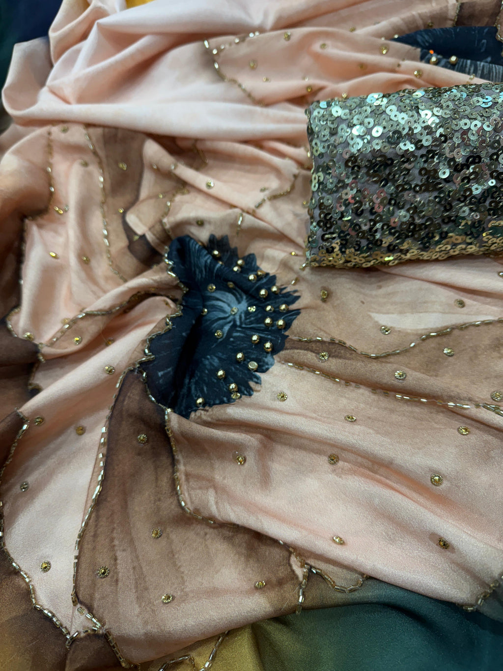 New Exclusive Floral Handwork Saree