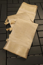 Plain Tussar Silk Sarees with zari woven border