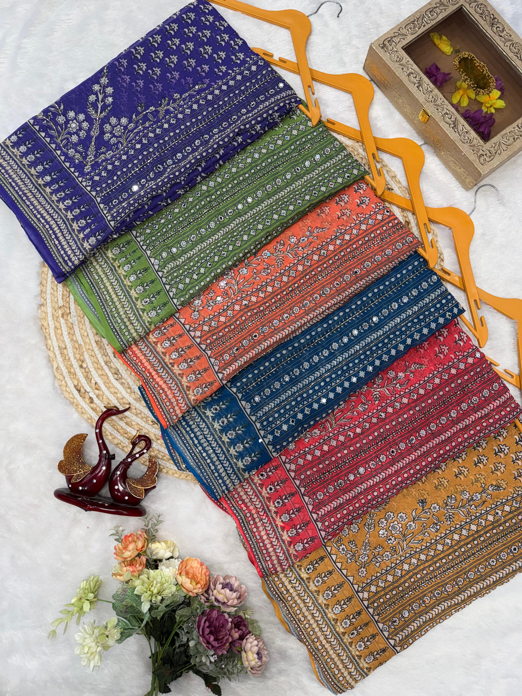 Bollywood sparkling Beauty Fox Georgette Saree