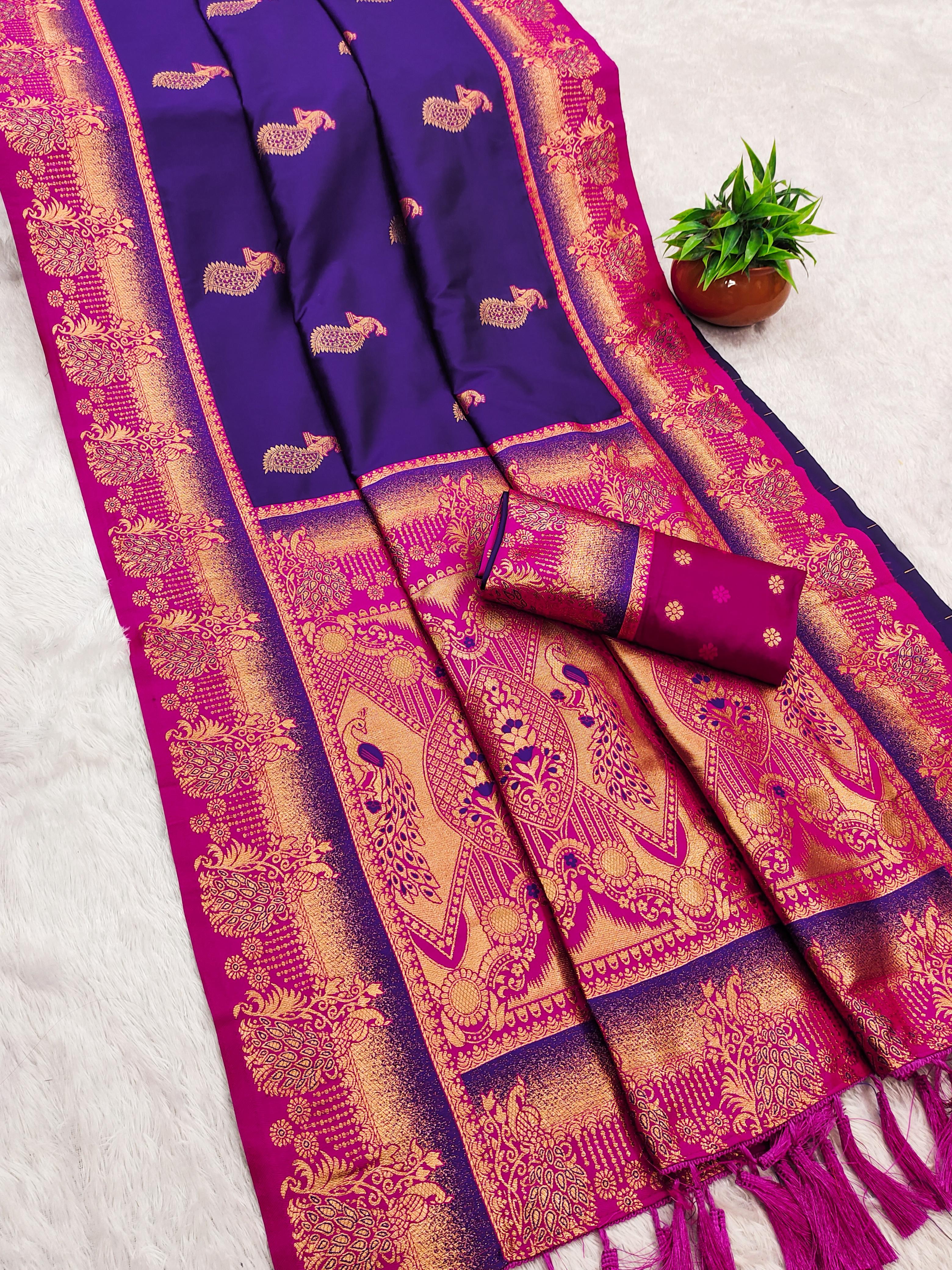 Soft Paithani silk Elegant zari weaving Saree