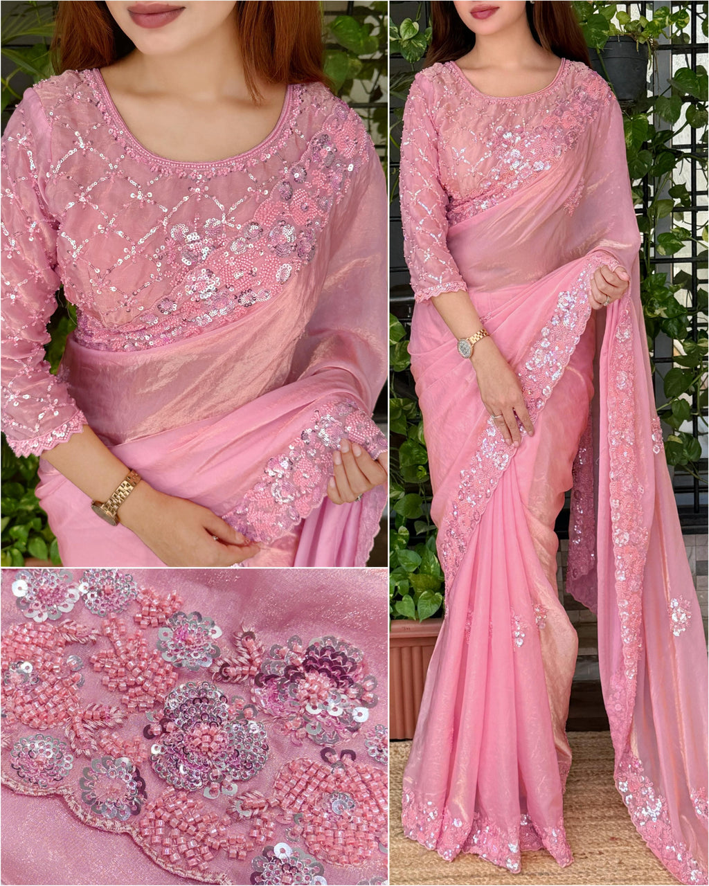Barbie Doll Fandy Pink Saree