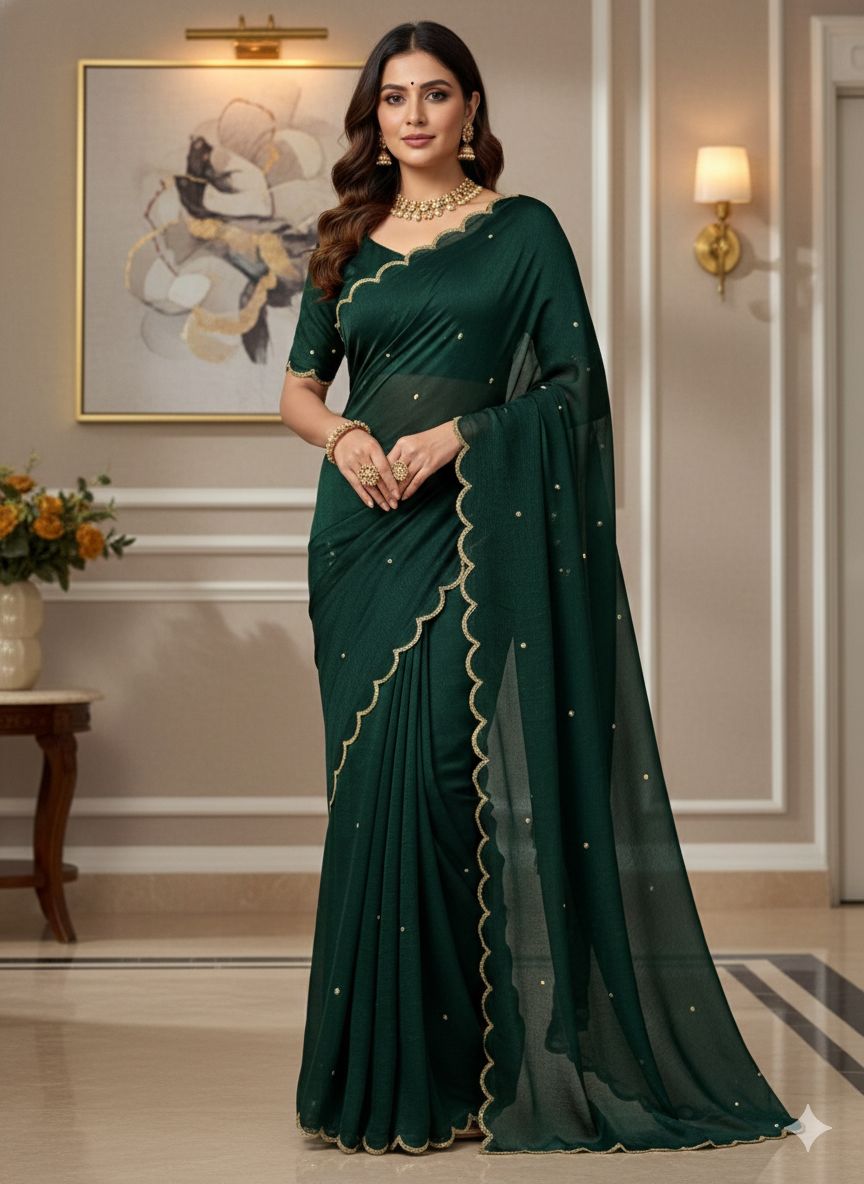 Space Chiffon Silk Saree
