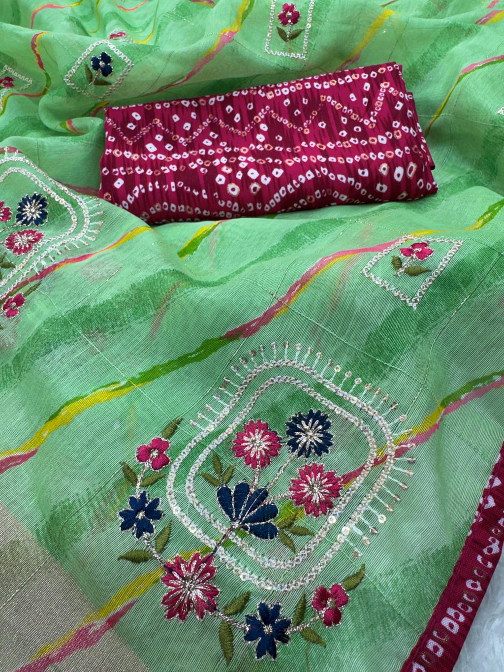 Laheriya Cotton Saree