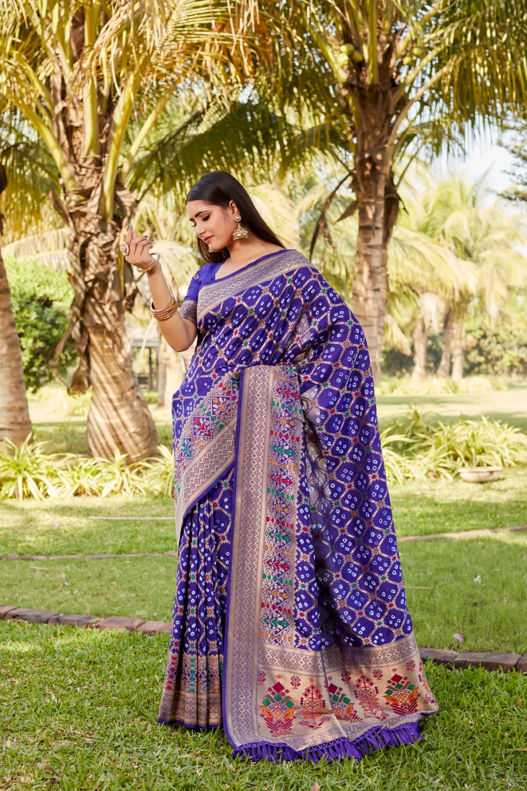 Pure Gharchola Bandhej silk saree