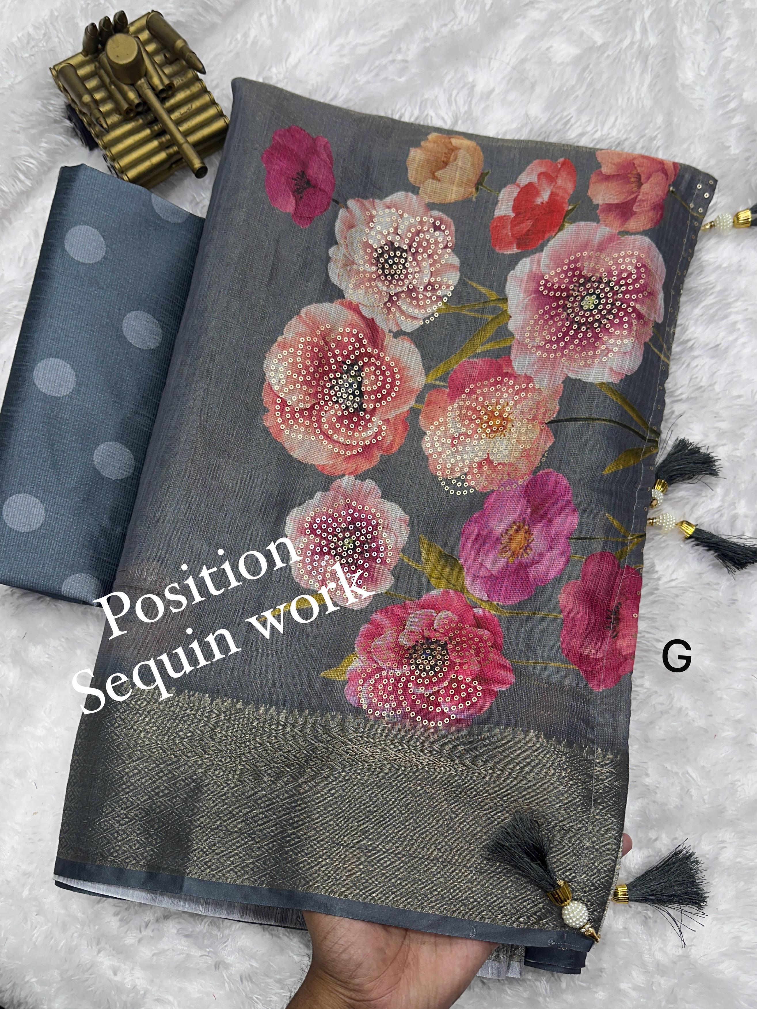 POSITION SEQUIN WORK SAREE